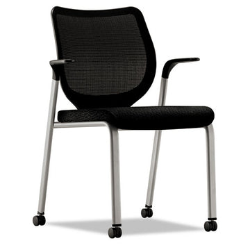 HON® Nucleus Series Multipurpose Stacking Chair, Ilira-stretch M4 Back, Supports Up To 300 Lb, Black Seat-back, Platinum Base freeshipping - TVN Wholesale